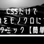 CSSだけで画像をモノクロにするテクニック【簡単】